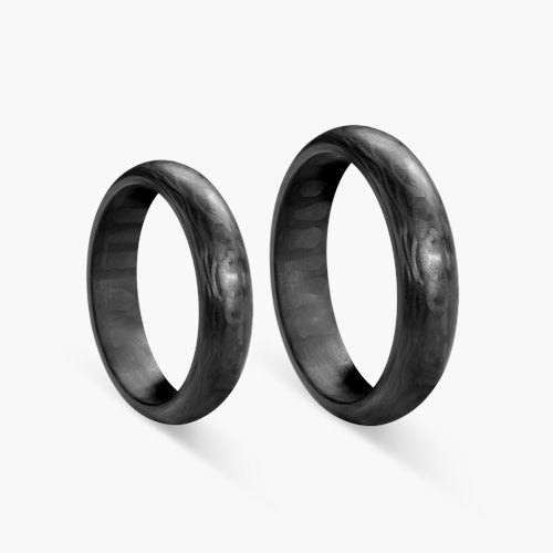 Obrączki ślubne: carbon, półokrągłe, 5 mm